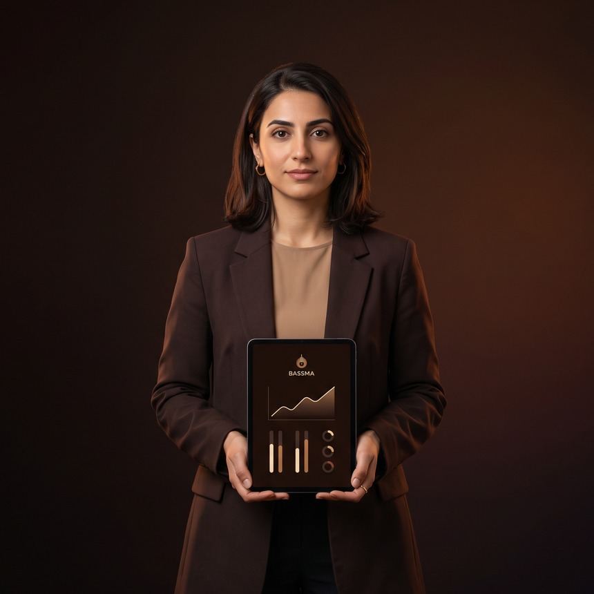 Manager in a blazer holding a performance report